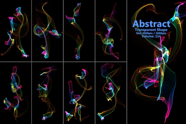 PSD abstract flames isolated shape