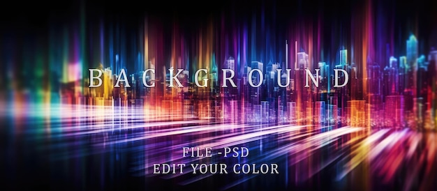 PSD abstract flash of colorful city lights