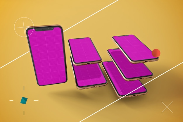 Abstract Floating Mobile Mockup