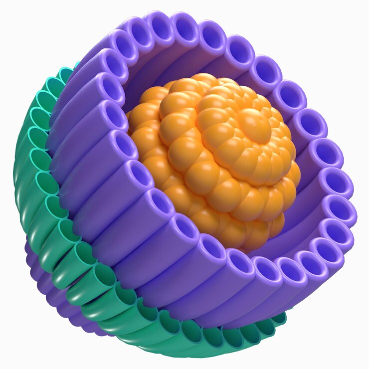 PSD abstract flower hollow cone bloom 3d render