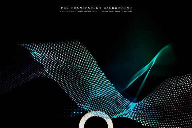 PSD abstract flowing lines design on transparent background