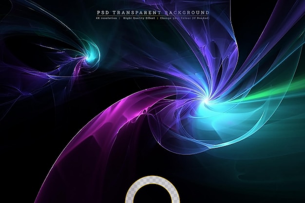 PSD abstract of flowing lines on transparent background