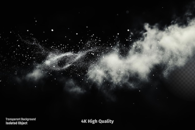 abstract fog particle effect isolated on a black background