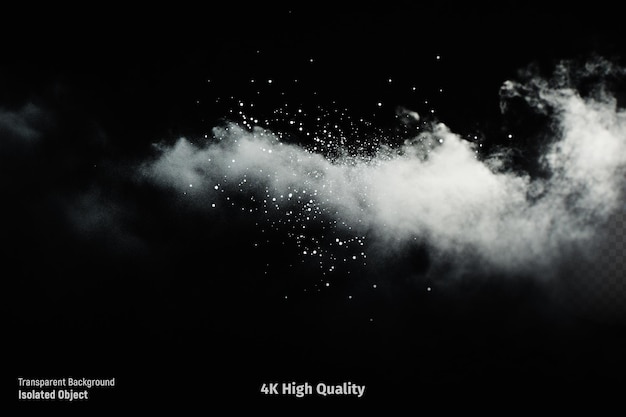 Abstract fog particle effect isolated on a black background