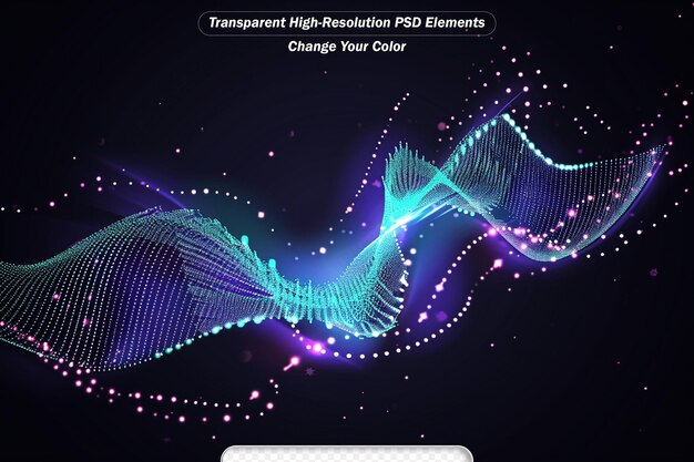 PSD abstract futuristic wave transparent background