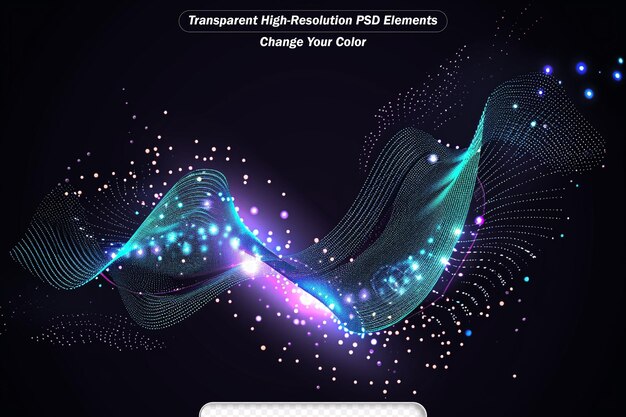 PSD abstract futuristic wave transparent background