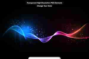 PSD abstract futuristic wave transparent background