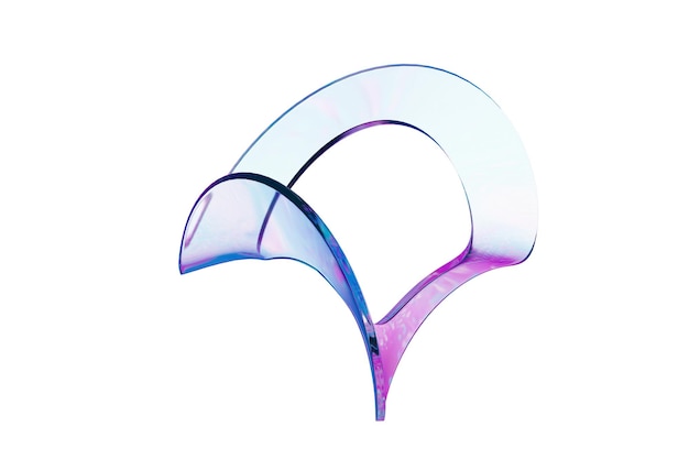 PSD abstract gekleurd glas 3d-gerenderde vorm