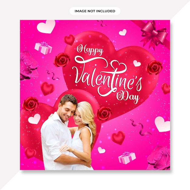 Abstract gelukkig valentijnsdag viering bannerontwerp met mooie liefde valentijnsdag banner