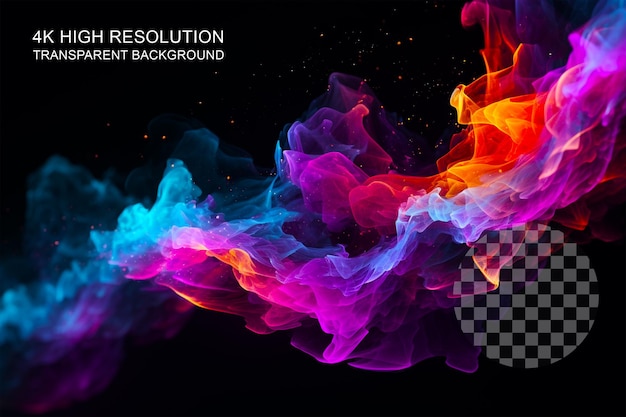 abstract generative particle system on transparent background
