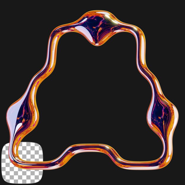 Abstract Geometric 3D Render with Glossy Liquid Effect