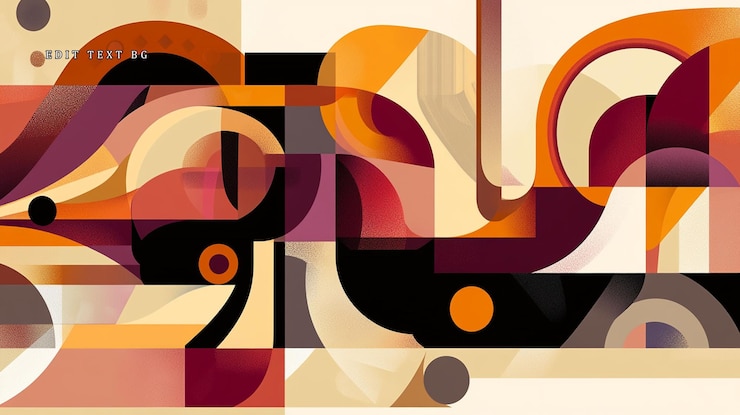 PSD abstract geometric art with warm color palette and overlapping shapes