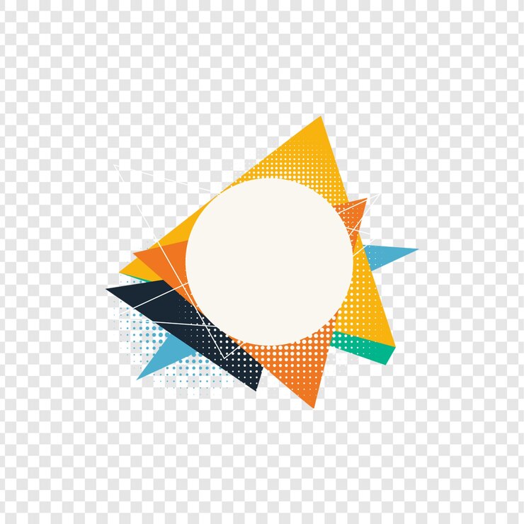PSD abstract geometric composition with triangles and circles