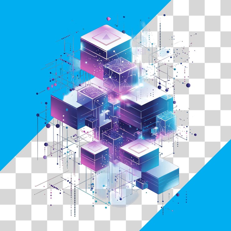PSD abstract geometric design with transparent background