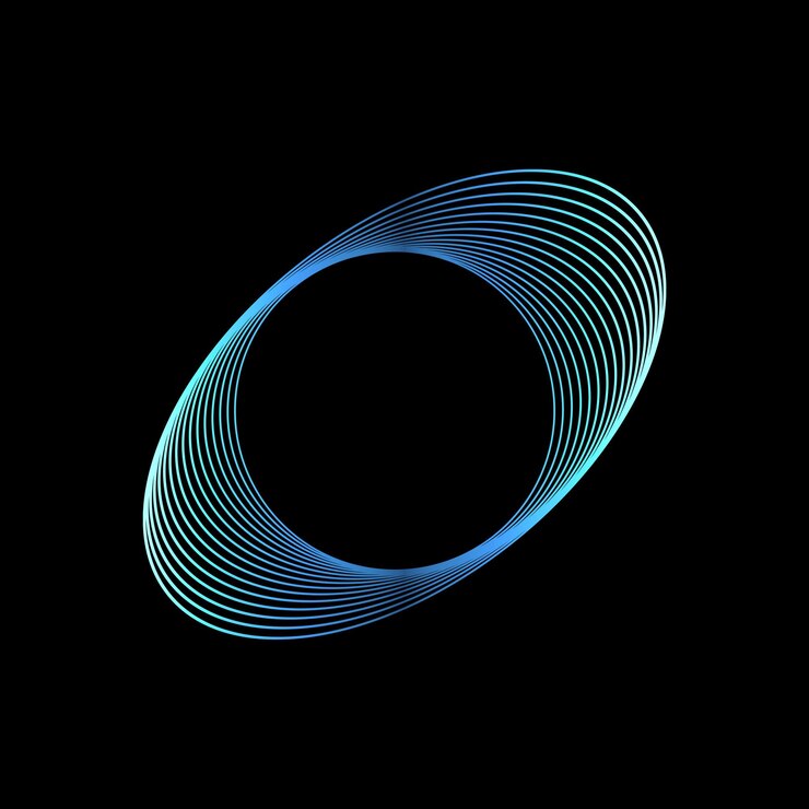 PSD abstract geometric ellipse with neon lines