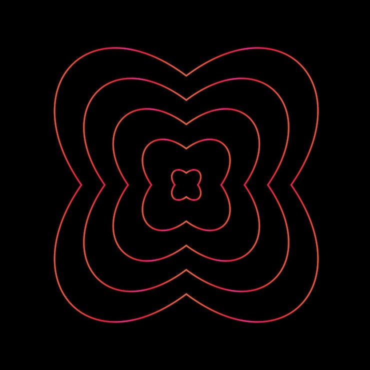 PSD abstract geometric floral pattern with glowing lines