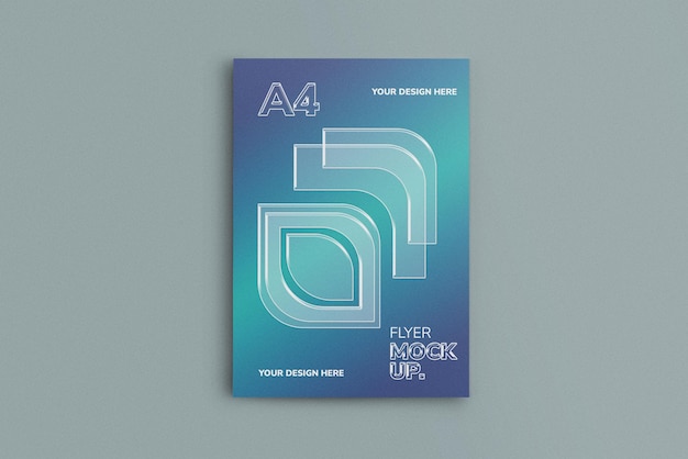 Abstract Geometric Flyer Mockup in Gradient Blue and Teal