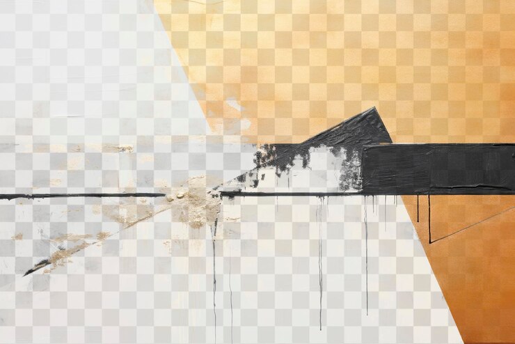 PSD abstract geometric gold black white png overlay effect transparent background