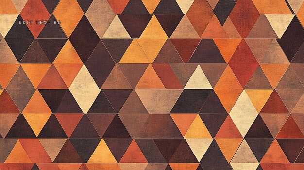 Abstract geometric pattern with textured triangles in warm earthy tones