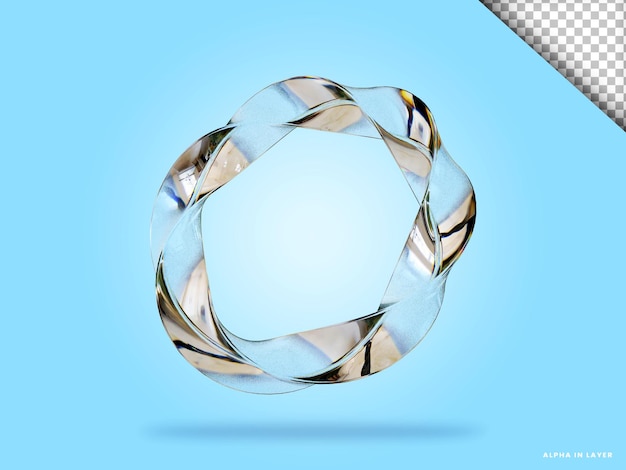 Abstract geometric shape futuristic dispersion glass material design 3d rendering