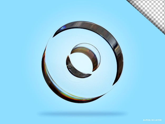 Abstract geometric shape futuristic dispersion glass material design 3d rendering