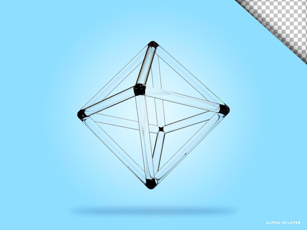 PSD 抽象的な幾何学的形状未来分散ガラス材料設計 3 d レンダリング