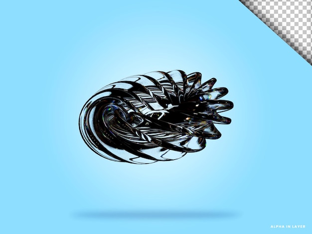 Abstract geometric shape futuristic dispersion glass material design 3d rendering
