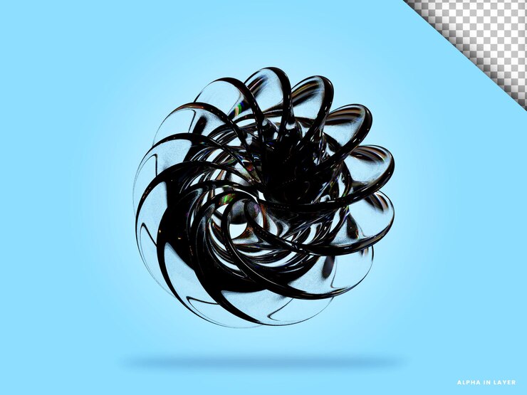 PSD abstract geometric shape futuristic dispersion glass material design 3d rendering