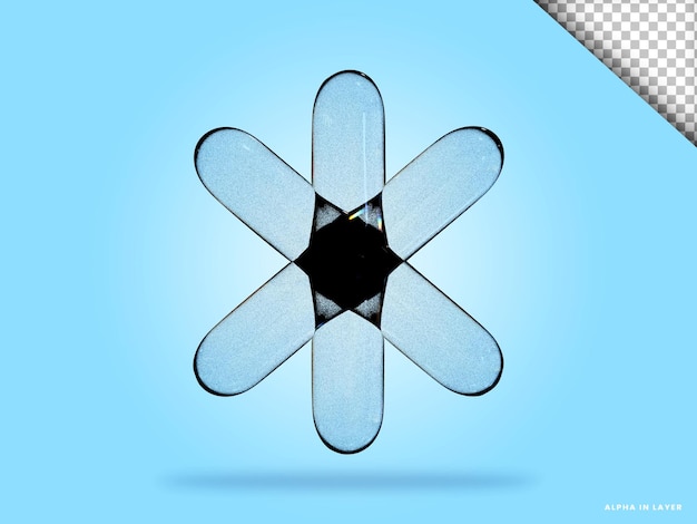 PSD Абстрактная геометрическая форма футуристический дизайн материала дисперсионного стекла 3d рендеринг