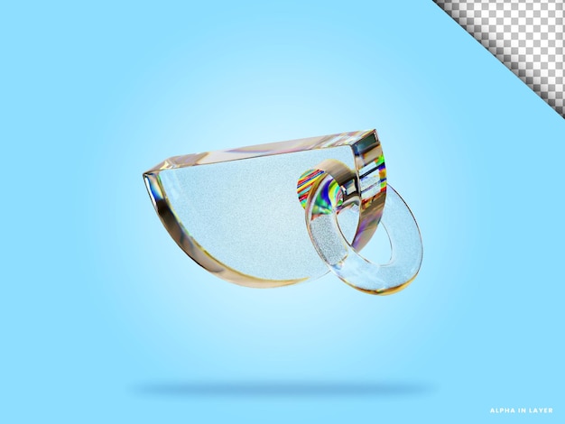 abstract geometric shape futuristic dispersion glass material design 3d rendering