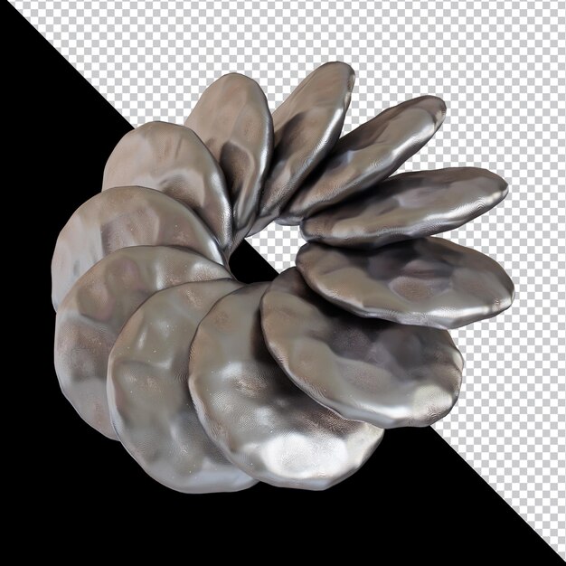 abstract geometric shape futuristic metal clay material design 3d rendering