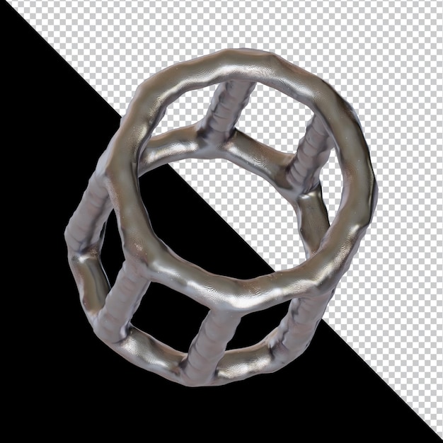 PSD abstract geometric shape futuristic metal clay material design 3d rendering