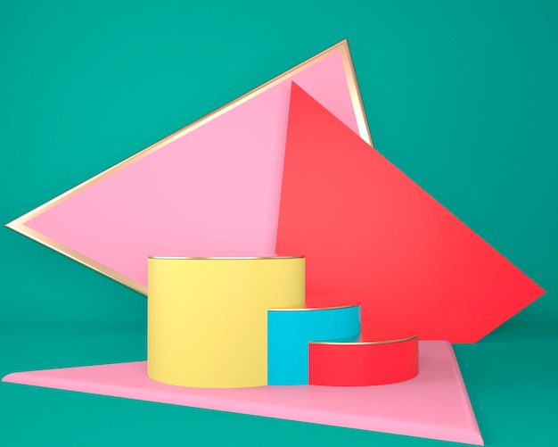 PSD abstract geometric shapes of product display