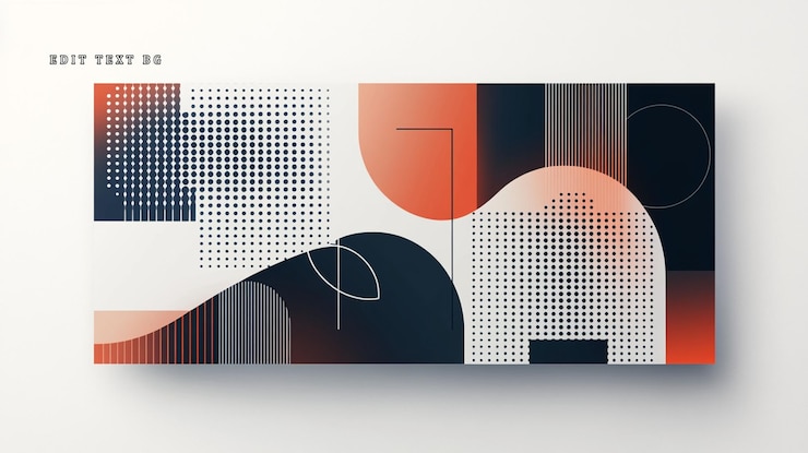 PSD abstract geometric shapes in red black and white