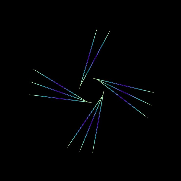 PSD abstract geometric spiral with radial lines