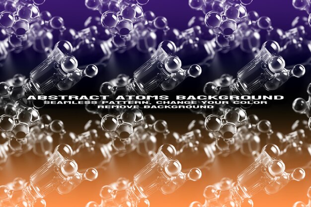 Abstract Getextureerde achtergrond met bewerkbaar molecuul- en atoompatroon PSD-formaat
