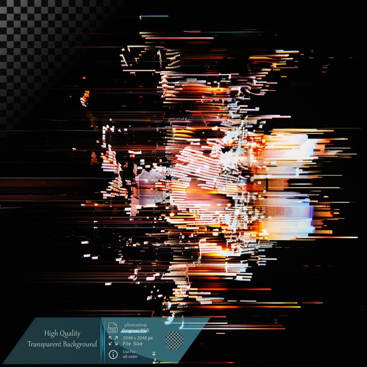 PSD abstract glitch art background
