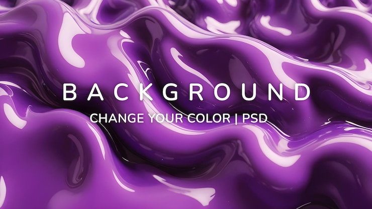 PSD 抽象的闪闪发光的紫色液体3d波背景