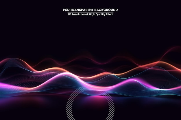 Abstract Glow Waves Glanzende gouden bewegende lijnen ontwerpelement met glittereffect op donkere achtergrond