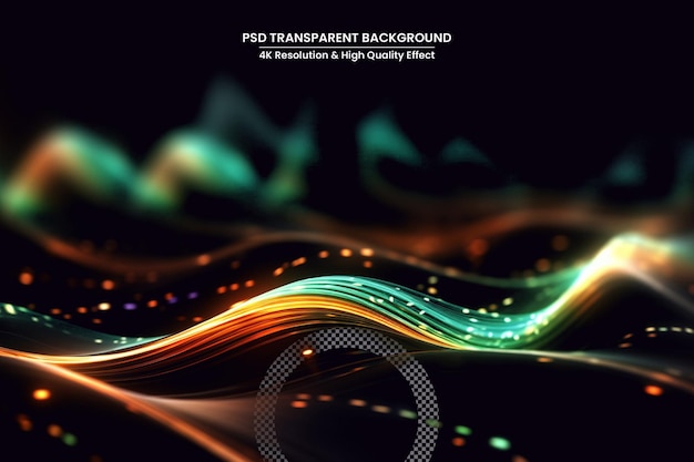 abstract glow waves shiny golden moving lines design element with glitter effect on dark background