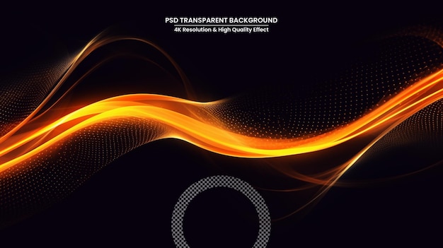 abstract glow waves shiny golden moving lines design element with glitter effect on dark background