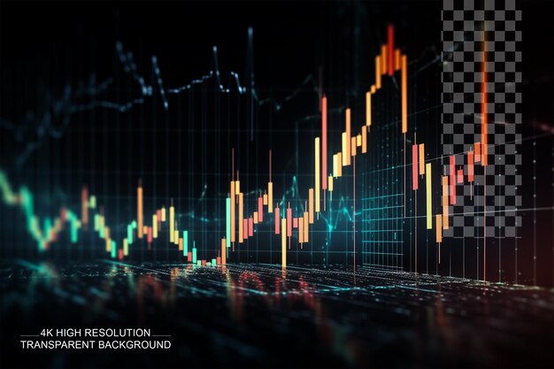 抽象的な輝く分析 ビジネスの統計と分析 透明な背景の価値波