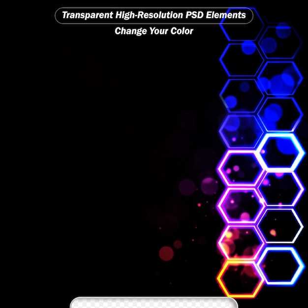 PSD abstract glowing background with hexagons