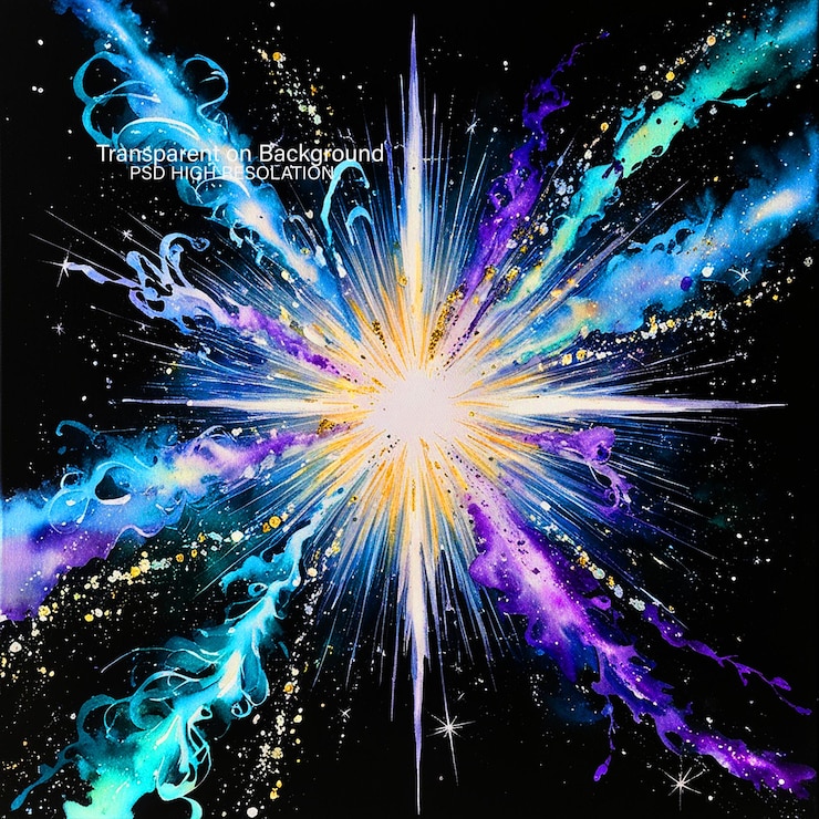 PSD abstract glowing bokeh light effect on transparent background