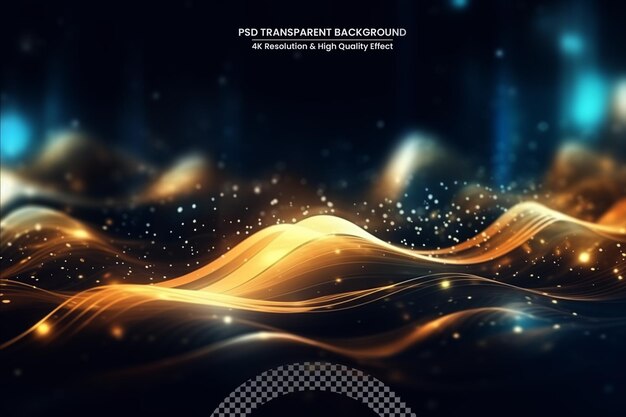 PSD abstract glowing gold vertical lighting lines on dark background with lighting effect and sparkle