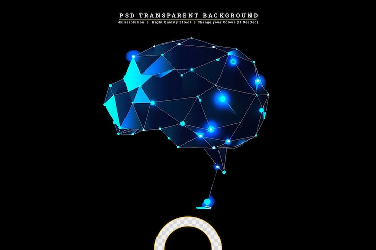 PSD abstract glowing light burst with digital lens flare on transparent background