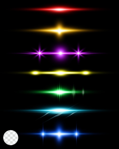 abstract glowing light sun burst with digital lens flare colorful collection