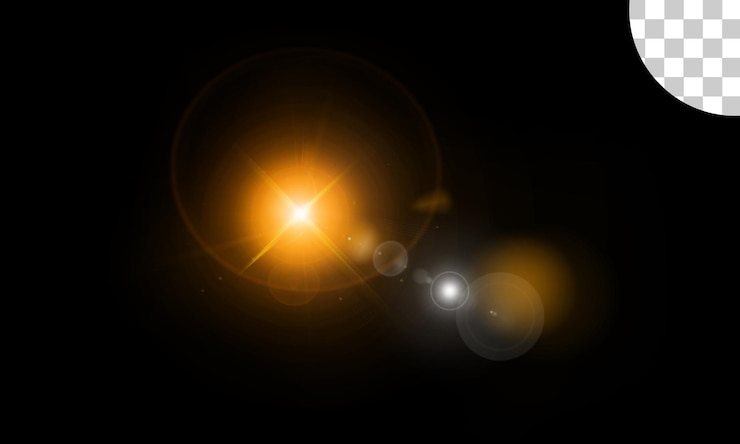 PSD abstract glowing light sun burst with digital lens flare
