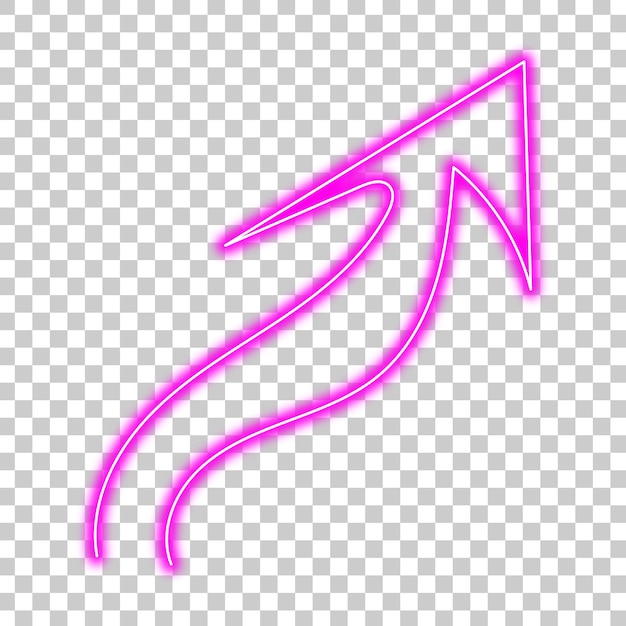 Abstract glowing pink arrow on transparent background png shiny arrow bright design element
