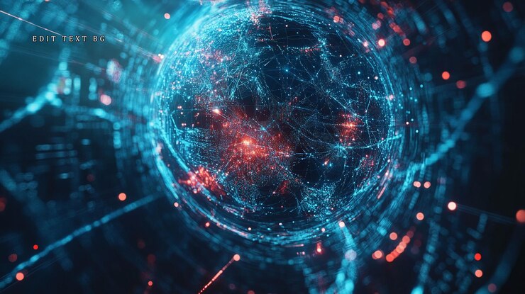 PSD abstract glowing sphere with network connections